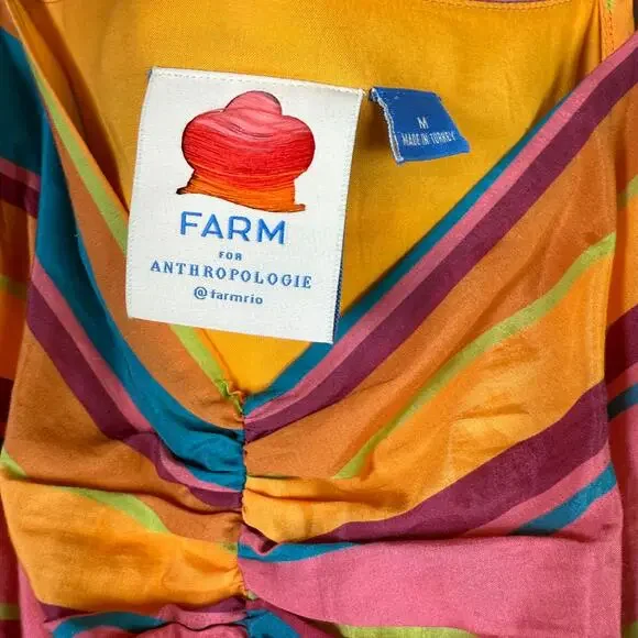Farm Rio Rainbow Stripe Midi Dress